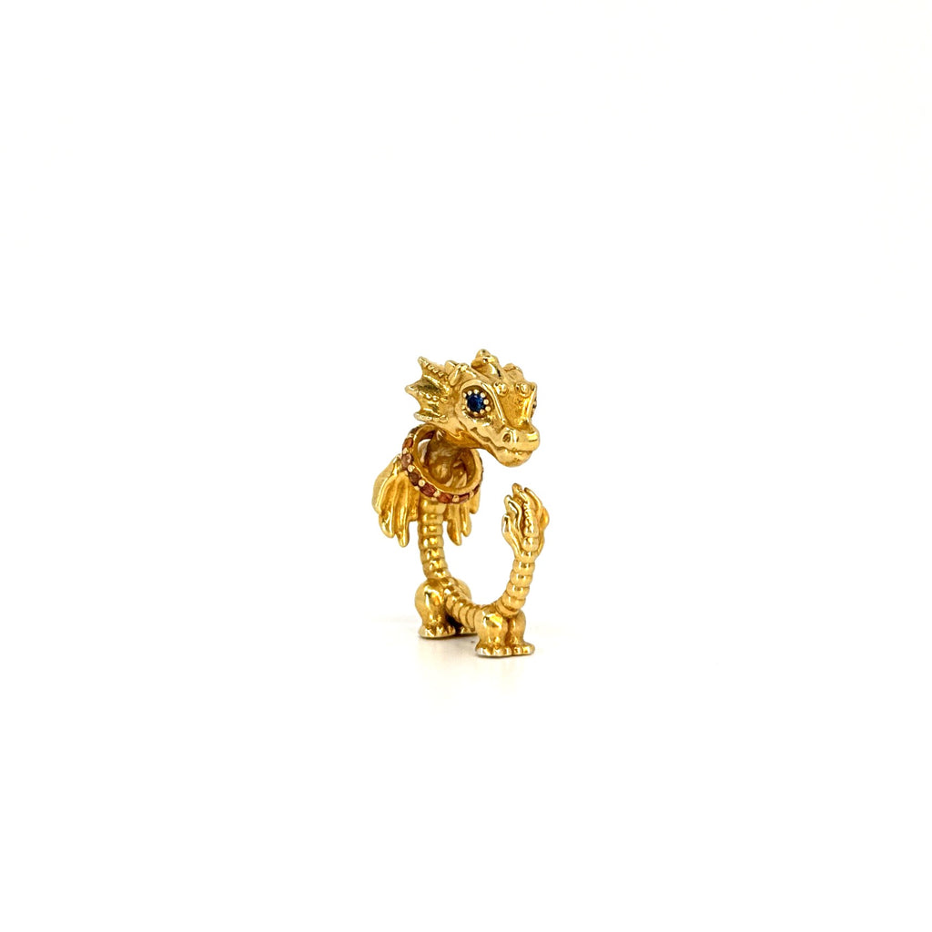 La Dragonne Mini Ring / 18K Gold & Sapphire Necklace