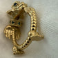 La Petite Dragonne wearring a Collar / 18K Gold Ring & Standing Sculpture
