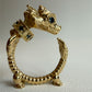 La Petite Dragonne wearring a Collar / 18K Gold Ring & Standing Sculpture