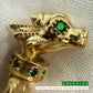 La Petite Dragonne wearring a Collar / 18K Gold Ring & Standing Sculpture