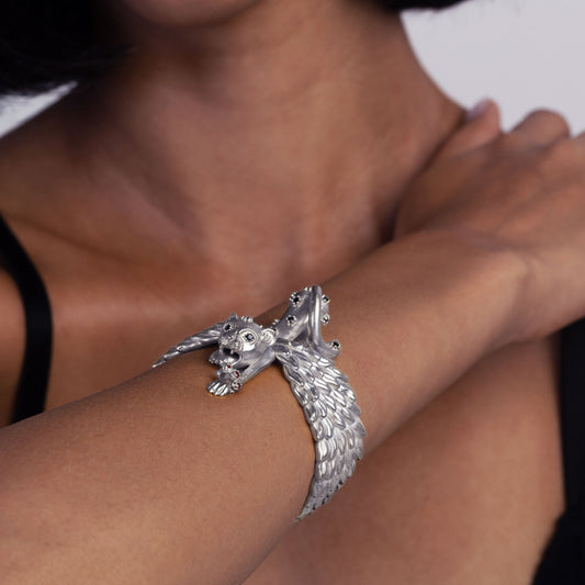 La Cheetah Mythique Cuff / Silver & Black Spinel Spots