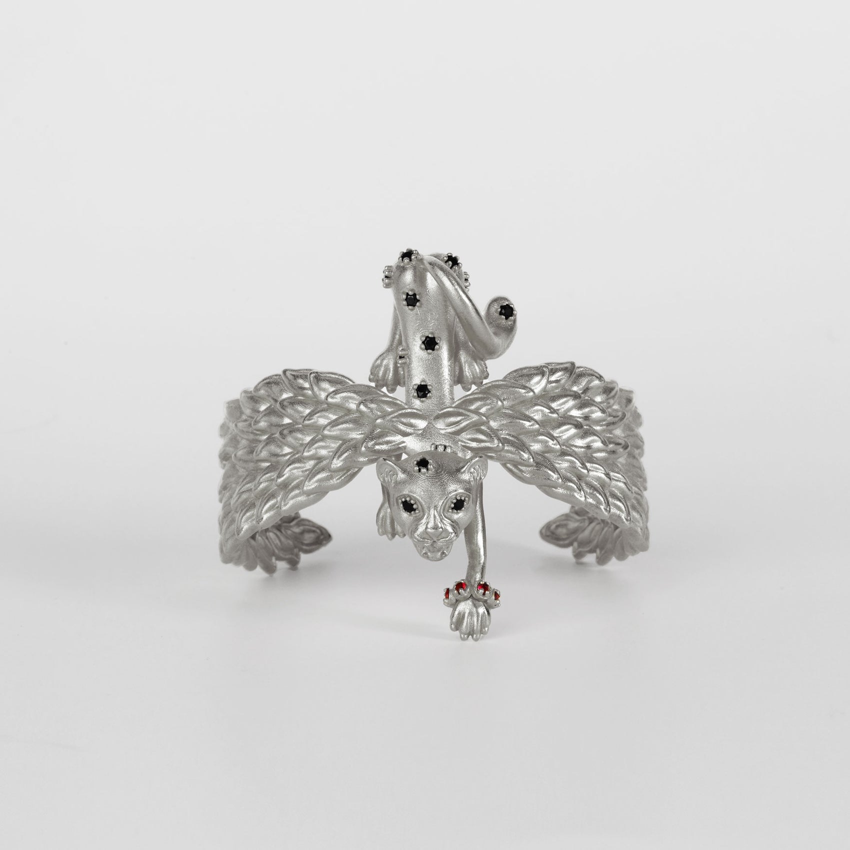 La Cheetah Mythique Cuff / Silver & Black Spinel Spots
