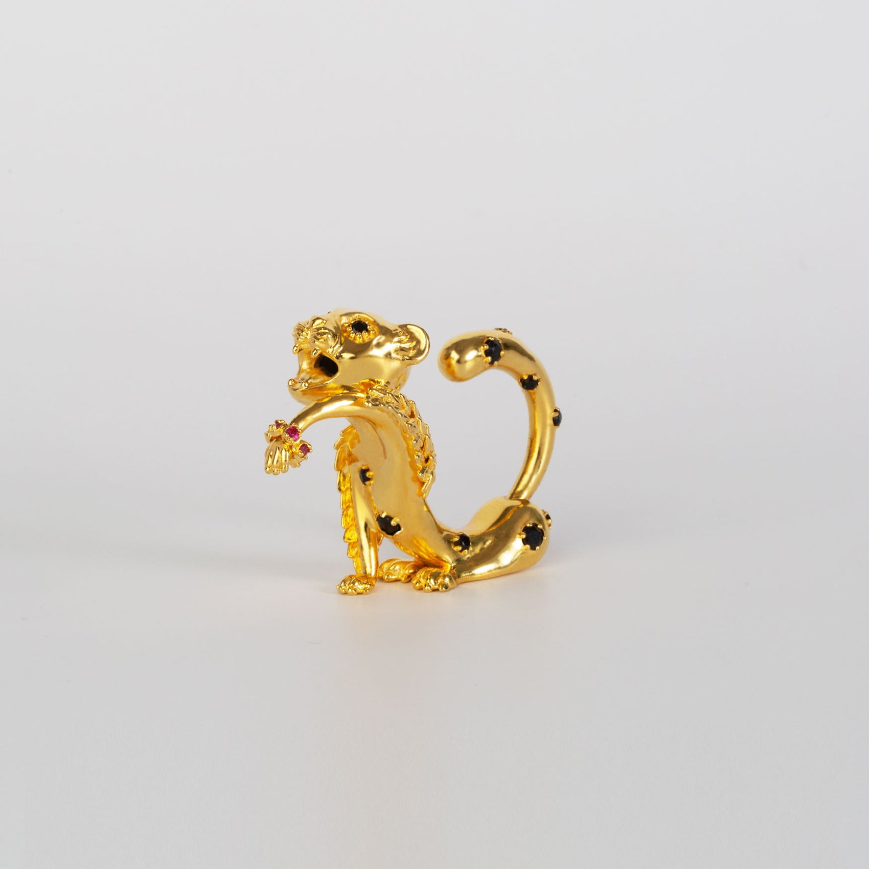 La Cheetah Mythique Ring / 18K Gold & Black Diamond Spots