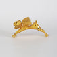 La Cheetah Mythique Shoulder Accessory / Gold Plated Brass & Black Spinel Spots