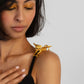 La Cheetah Mythique Shoulder Accessory / Gold Plated Brass & Black Spinel Spots