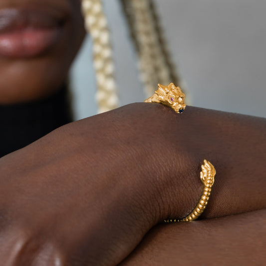 La Dragonne Bangle / Gold Vermeil & Biting A Gem