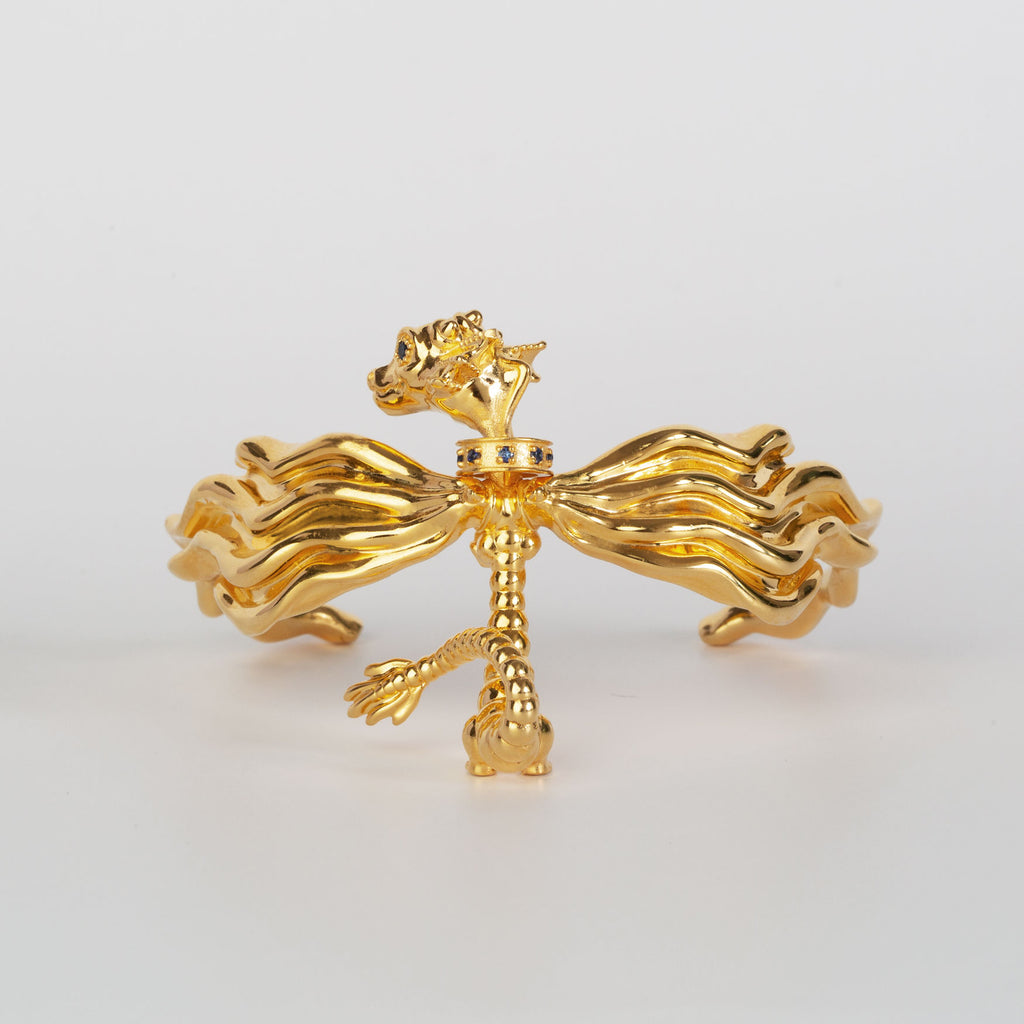 La Dragonne Cuff / Gold Vermeil & Sapphire Collar
