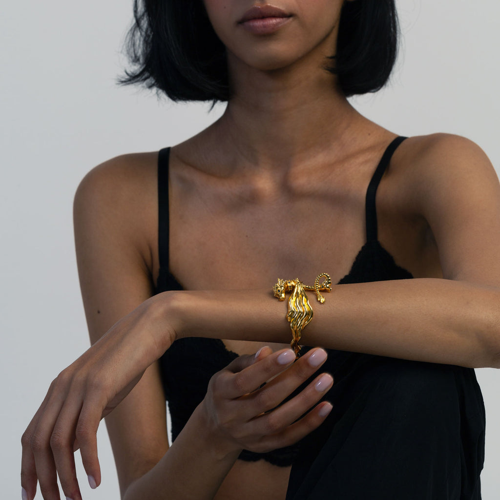 La Dragonne Cuff / Gold Vermeil & Sapphire Collar