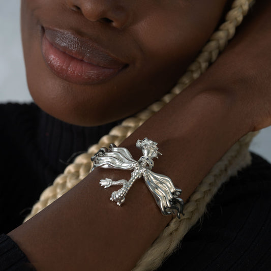 La Dragonne Cuff / Silver & Sapphire Collar
