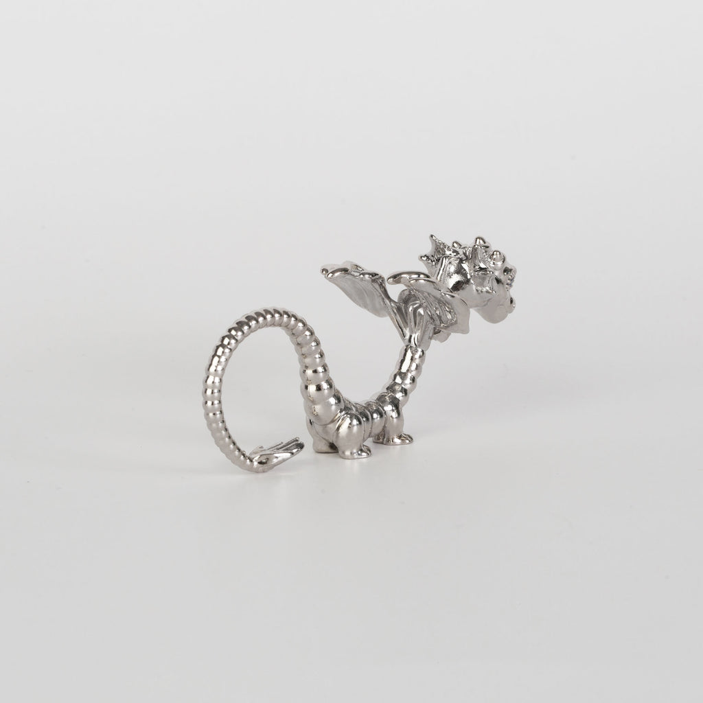 La Dragonne Long Ring / Silver & Plain Collar