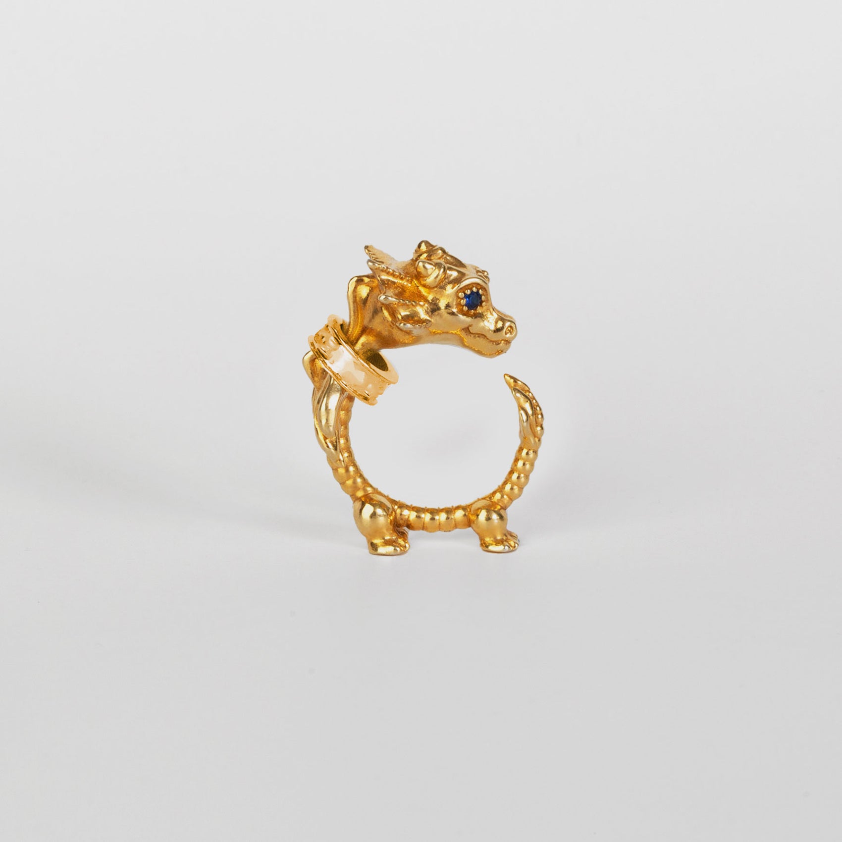 La Dragonne Mini Ring / Gold Vermeil & Plain Collar