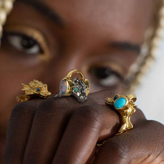 La Dragonne Mini Music Ring Black Opal