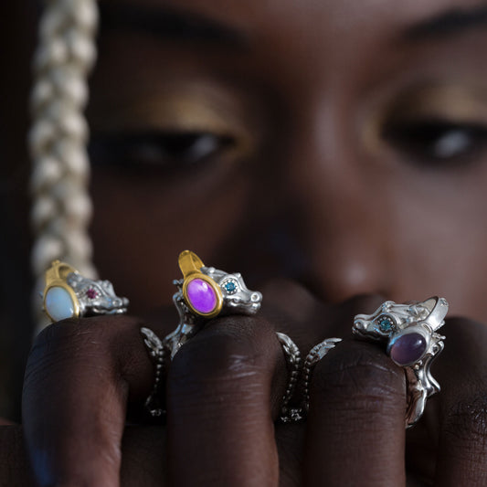 La Dragonne Mini Music Ring Amethyst