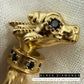 La Petite Dragonne wearring a Collar / 18K Gold Ring & Standing Sculpture