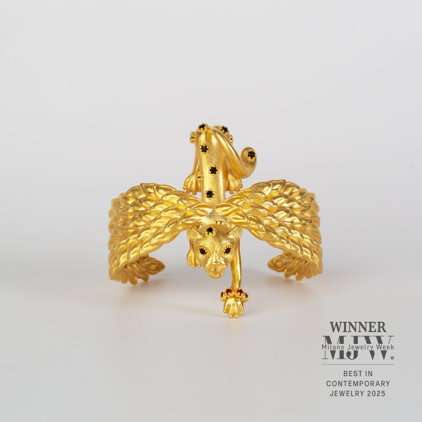 La Cheetah Mythique Cuff / Gold Vermeil & Black Spinel Spots