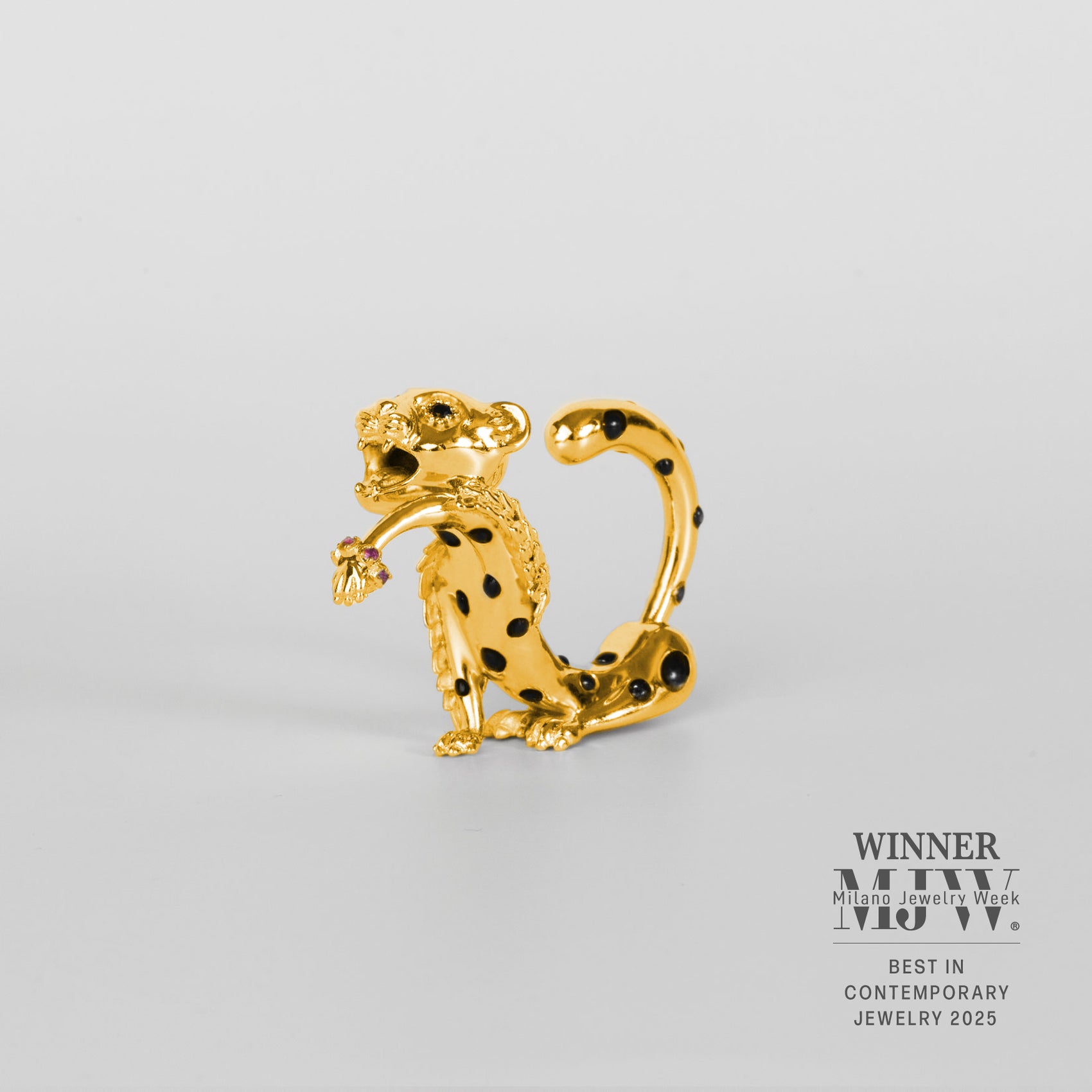 La Cheetah Mythique Ring / Gold Vermeil & Black Hand-Painted Spots
