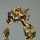 La Petite Dragonne wearing Earrings / 18K Gold Ring & Standing Sculpture