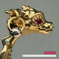 La Petite Dragonne wearing Earrings / 18K Gold Ring & Standing Sculpture