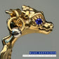 La Petite Dragonne wearing Earrings / 18K Gold Ring & Standing Sculpture