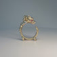 La Petite Dragonne wearing Earrings / 18K Gold Ring & Standing Sculpture
