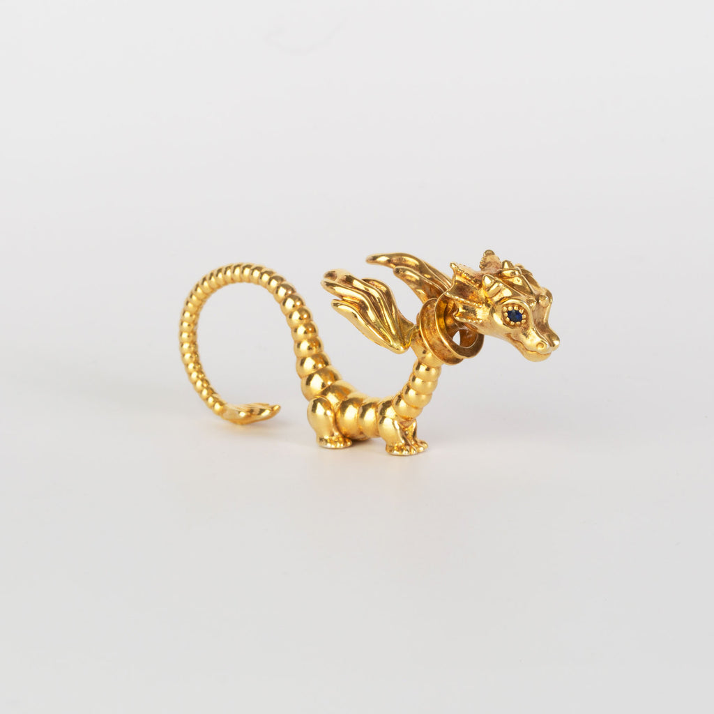 La Dragonne Long Ring / Gold Vermeil & Plain Collar