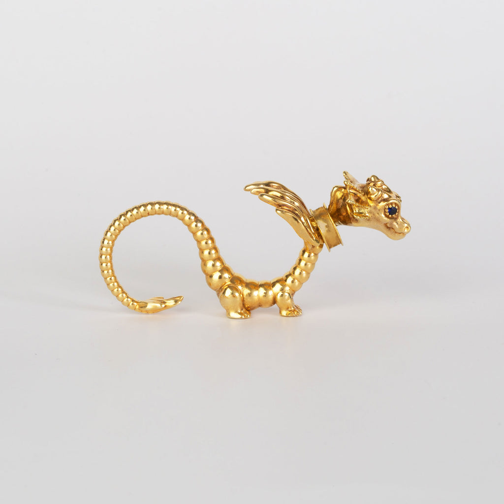 La Dragonne Long Ring / Gold Vermeil & Plain Collar