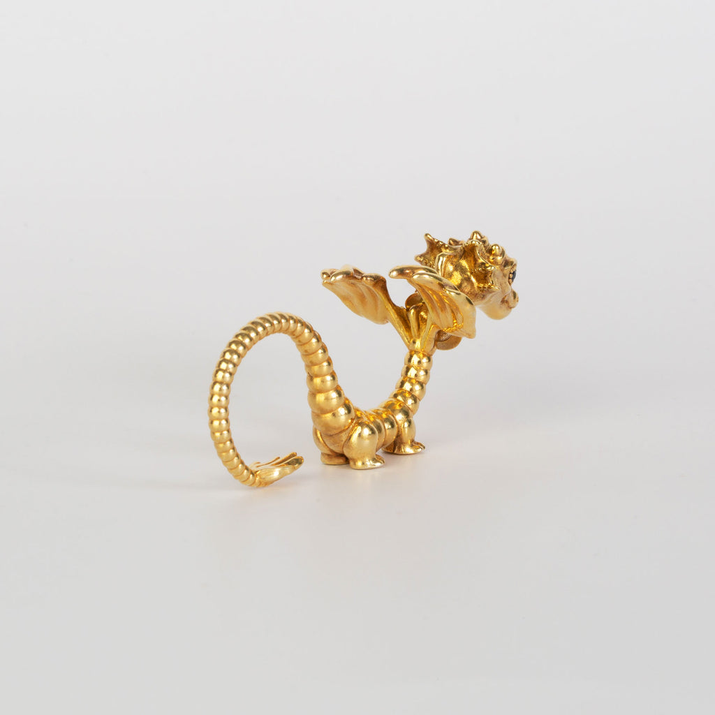 La Dragonne Long Ring / Gold Vermeil & Plain Collar