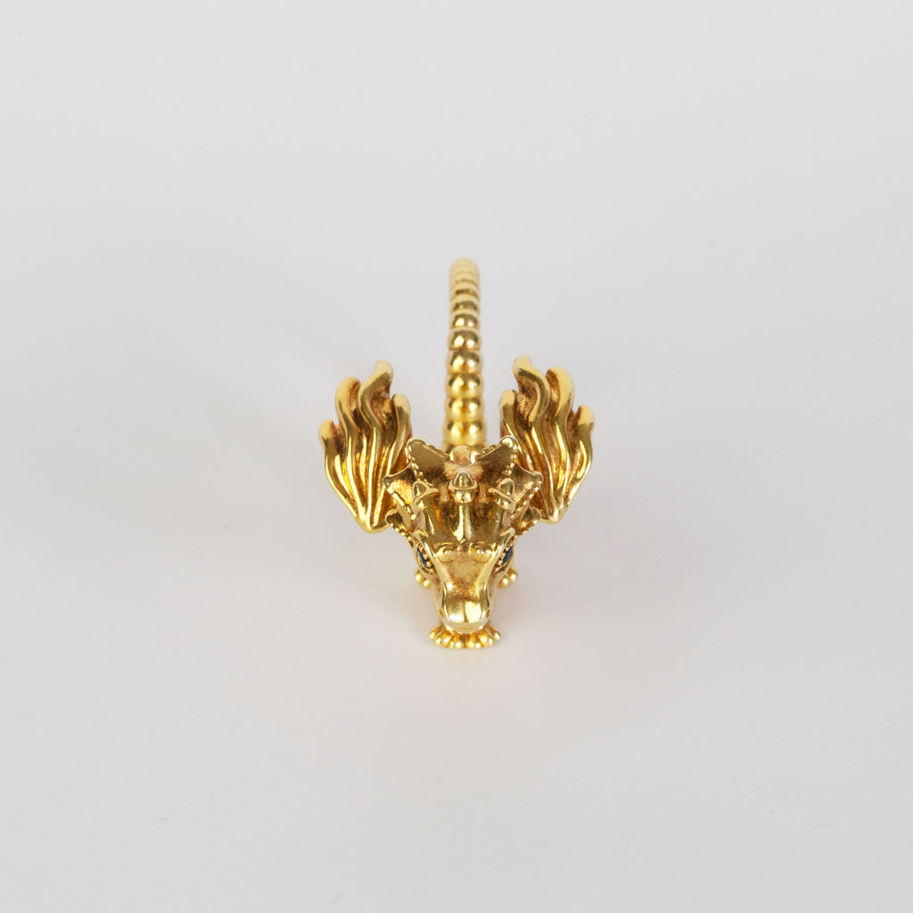 La Dragonne Long Ring / Gold Vermeil & Plain Collar