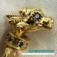 La Petite Dragonne wearring a Collar / 18K Gold Ring & Standing Sculpture