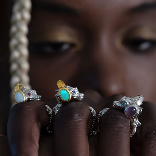 La Dragonne Mini Music Ring Turquoise